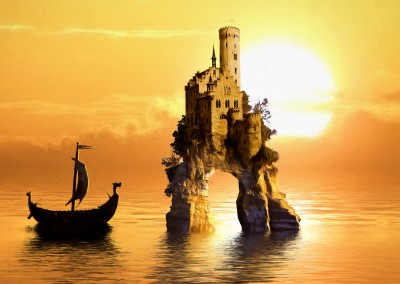Castle sea stack